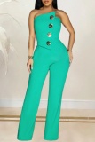 Red Party Club Formal Sexy Casual Backless Strapless Bodycon Straight Leg Tube Jumpsuits