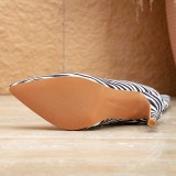 PU Casual Zebra Print Pointed Knee Lenght Thin High Heel Shoes Boots(Heel Height 4.33in)