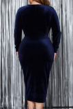 Dark Green V Neck Long Sleeve Formal Evening Party Ruched Bodycon Shinny Velvet Maxi Dress