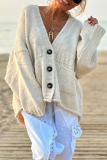 Green Deer Plush Casual Pocket Button up V Neck Long Sleeve Fall Winter Sweater Cardigans Outerwear Coats