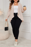 Grey Long Sleeve Ribbed Knit Cardigan Fall Winter Plus Size Overcoat Womens Shirt