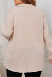 Grey Long Sleeve Ribbed Knit Cardigan Fall Winter Plus Size Overcoat Womens Shirt