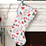 White Green Casual Print Gift Bag Mid-length Decorated Christmas Stockings Socks Pendants