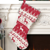 White Green Casual Print Gift Bag Mid-length Decorated Christmas Stockings Socks Pendants