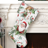 White Green Casual Print Gift Bag Mid-length Decorated Christmas Stockings Socks Pendants