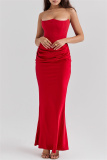Black Sleeveless Off Shoulder Strapless Backless Formal Floor Length Formal Party Ruched Bodycon Prom Maxi Satin Dress