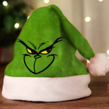 Green Black Casual Christmas Print Patchwork Double-sided Plush Contrast Hat
