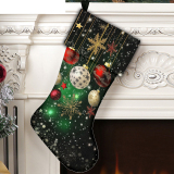 White Green Casual Print Gift Bag Mid-length Decorated Christmas Stockings Socks Pendants