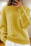 Lake Blue Casual Round Neck Long Sleeve Fall Winter Knitted Sweater Tops