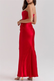 Black Sleeveless Off Shoulder Strapless Backless Formal Floor Length Formal Party Ruched Bodycon Prom Maxi Satin Dress