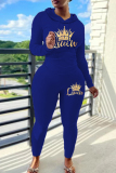 Black Skinny Sportwear Casual Letter Print Hooded Long Sleeve Sweatshirt and Sweatpants Fall Winter Two Pieces Sweatsuits Sets