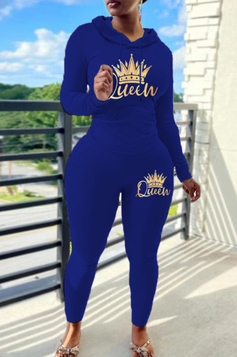 Black Skinny Sportwear Casual Letter Print Hooded Long Sleeve Sweatshirt and Sweatpants Fall Winter Two Pieces Sweatsuits Sets