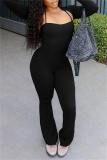 Grey Skinny U Neck halter Cami Jumpsuits and Long Sleeve Cardigans Blouse Two Pieces Matching Sets