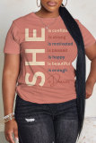 Black Silver Casual Letter Print Round Neck Short Sleeve T-Shirts Tops