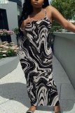 Military Green Graphic Print Sleeveless Backless Spaghetti Strap Summer Outings Vacation Bodycon Maxi Slip Dress