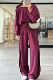 Off-white Casual Round Neck Backless Long Sleeve Sweatshirt and Straight Leg Sweatpants Fall Winter Two Pieces Sweatsuits Sets