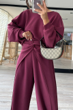 Off-white Casual Round Neck Backless Long Sleeve Sweatshirt and Straight Leg Sweatpants Fall Winter Two Pieces Sweatsuits Sets