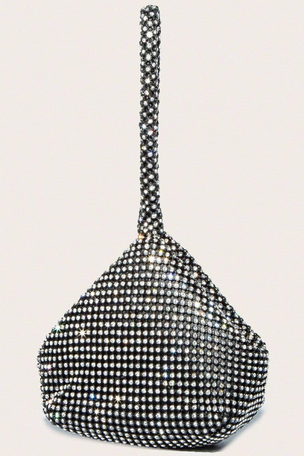 Silver Party Club Evening Rhinestone Decor Clutch Bags Handbags