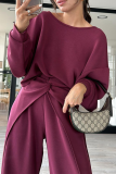 Off-white Casual Round Neck Backless Long Sleeve Sweatshirt and Straight Leg Sweatpants Fall Winter Two Pieces Sweatsuits Sets