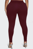 Black Casual Plus Size Ripped Tight Trousers For Fat Girls Skinny Pants