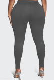 Black Casual Plus Size Ripped Tight Trousers For Fat Girls Skinny Pants