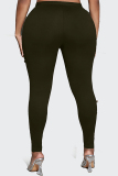 Black Casual Plus Size Ripped Tight Trousers For Fat Girls Skinny Pants
