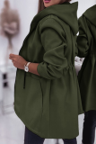 Grey Casual Draw String Pocket Hooded Zip-up Long Sleeve Fall Winter Coats Jackets Outerwear