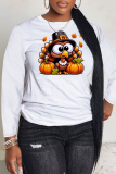 Black Thanksgiving Day Casual Grinch Turkey Print Round Neck Long Sleeve T-Shirts Tops