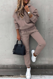 Blue Sportwear Casual Hooded Long Sleeve Sweatshirt and Pencil Sweatpants Fall Winter Two Pieces Sweatsuits Sets