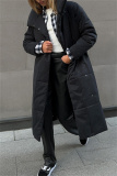 Off-white Casual Cardigan With Belt Lapel Turndown Collar Fall Winter Long Padded Jacket Coats Outerwear