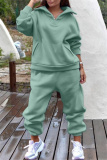 Grey Sportwear Loose Casual V Neck Stand Collar Long Sleeve Sweatshirt and Pencil Sweatpants Fall Winter Two Pieces Sweatsuits Sets