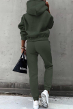 Blue Sportwear Casual Hooded Long Sleeve Sweatshirt and Pencil Sweatpants Fall Winter Two Pieces Sweatsuits Sets
