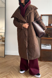 Off-white Casual Cardigan With Belt Lapel Turndown Collar Fall Winter Long Padded Jacket Coats Outerwear