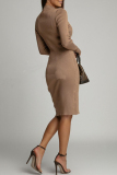 Black Casual Half A Turtleneck Long Sleeve Side Slit Wrapped Skirt Fall Winter Knitted Bodycon Mini Dresses