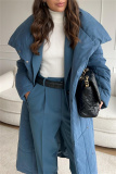 Off-white Casual Cardigan With Belt Lapel Turndown Collar Fall Winter Long Padded Jacket Coats Outerwear