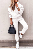 Blue Sportwear Casual Hooded Long Sleeve Sweatshirt and Pencil Sweatpants Fall Winter Two Pieces Sweatsuits Sets