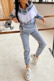 Green Sportwear Contrast Loose Casual Hooded Long Sleeve Sweatshirt and Pencil Sweatpants Fall Winter Two Pieces Sweatsuits Sets