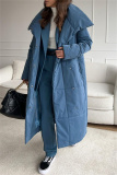 Off-white Casual Cardigan With Belt Lapel Turndown Collar Fall Winter Long Padded Jacket Coats Outerwear
