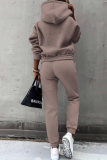 Blue Sportwear Casual Hooded Long Sleeve Sweatshirt and Pencil Sweatpants Fall Winter Two Pieces Sweatsuits Sets