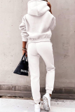 Blue Sportwear Casual Hooded Long Sleeve Sweatshirt and Pencil Sweatpants Fall Winter Two Pieces Sweatsuits Sets