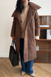 Off-white Casual Cardigan With Belt Lapel Turndown Collar Fall Winter Long Padded Jacket Coats Outerwear