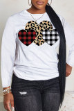 Black Purple Casual Letter Heart Print Round Neck Long Sleeve Fall Winter Sweatshirts Tops