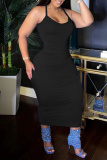 Brown Casual Backless Sleeveless Spaghetti Strap Long Bodycon Midi Slip Dresses