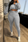 Black Sportwear Yoga Drawstring Zip-up Polo Collar Long Sleeve Sweatshirt and Pencil Sweatpants Fall Winter Two Pieces Sweatsuits Sets