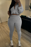 Black Sportwear Yoga Drawstring Zip-up Polo Collar Long Sleeve Sweatshirt and Pencil Sweatpants Fall Winter Two Pieces Sweatsuits Sets