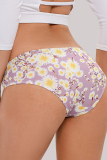 Sexy Milk Fiber Leopard Print Floral Print Basic Sports Briefs Lingerie