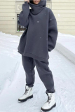 Yellow Sportwear Loose Casual Letter Print Hooded Long Sleeve Sweatshirt and Pencil Sweatpants Fall Winter Two Pieces Sweatsuits Sets