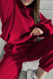 Brown Sportwear Casual Hooded Long Sleeve Sweatshirt and Cargo Sweatpants Fall Winter Two Pieces Sweatsuits Sets