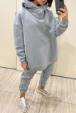 Yellow Sportwear Loose Casual Letter Print Hooded Long Sleeve Sweatshirt and Pencil Sweatpants Fall Winter Two Pieces Sweatsuits Sets
