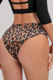 Sexy Milk Fiber Leopard Print Floral Print Basic Sports Briefs Lingerie